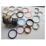 Bracelets, solid metal & plastic