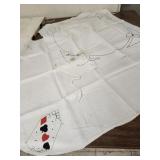 Table Cloths (2), card table size, needle work