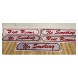 Signs, plastic, No Smoking, Rest Rooms