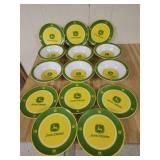 John Deere Plastic Bowls (6) & Plates (8)