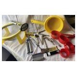 Kitchen tools, nut crackers, sieves