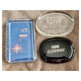 Paperweights (3) HBO, American Cancer Soc.