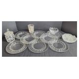 Fostoria Raleigh Crystal Salad Plates & Serving