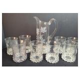 EAPG Ripley & Co. Pavonia Pitcher & Water Glasses