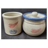 Red Wing Stoneware Sugar Bowl & Small Crock