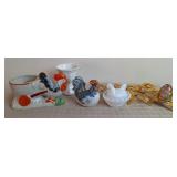 Egg Holders, Hen On Nest & Chicken Figurine