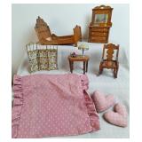 Wooden Dollhouse Furniture, Vintage