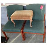 Vtg Foot Stool & Conference Rm Chairs