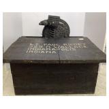 Antique Black Hawk Corn Sheller & Wooden box