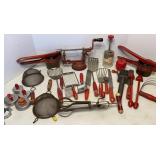 Antique Red Handled Kitchen Utensils