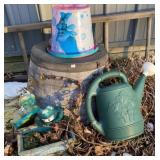 Plastic Half Barrel Planter & Landscape Art