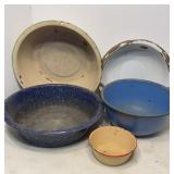 Vtg Enamel Pans & Bowls