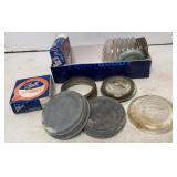 Vtg Zinc & Glass Canning Lids