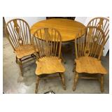 48in Oak Dining Table & 4 chairs