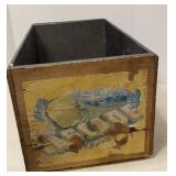 Vtg Heavy Wooden Apple Crate
