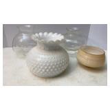 Milk Glass (6.75od) & Clear Glass Shades