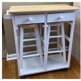 Portable Kitchen Island with Stools