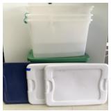 (3) 64qt & 1 22gal Totes With lids