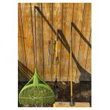 Push Broom, Rake & Trench Shovel