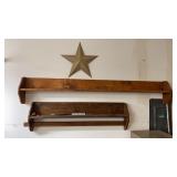 Wall Mount Shelves & Metal Star Decor