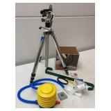 Tripod, pump, 4-H Tape Measure, flag holder