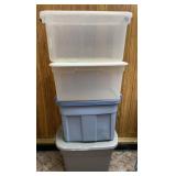 (4) Miscellaneous Totes with Lids