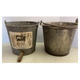 Antique Milk Bucket & Galvanized Nursing Bucket