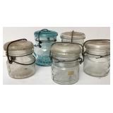 Ball/Atlas pt wide mouth & Half pt Bail Top jars