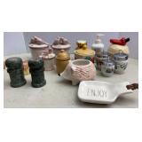 Salt & Pepper, Sugar Bowls, Scruber holder