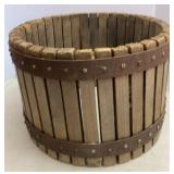 Antique Cider Press Barrel 15.5in dia