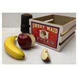 Antique Small Apple Crate, Wooden Blocks