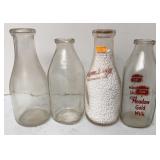Vtg Wayne Dairy & Meadow Gold Qt Milk Bottles