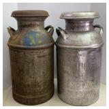 (2) Antique 8gal Milk Cans