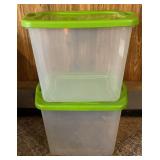 2 Sterilite 95 quart stackable totes & lids