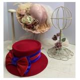 Vtg Ladies Hats & Hat Stands