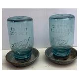 Vtg Ball Jar Chicken Waterers