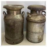 (2) Antique 4gal Milk Cans
