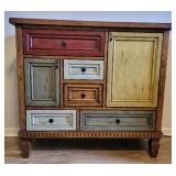Bayside Distressed Multi-Color Accent Cabinet