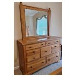 Vaughan-Bassett Harvest Oak Dresser w/Mirror