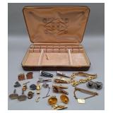 Tie Bars, Tie Tacks and Cuff Links w/Case