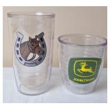 2 Tervis Insulated Glasses, John Deere & Horse