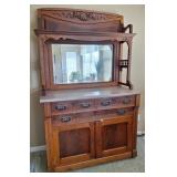 Antique Victorian Sideboard w/Marble Top