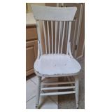 White 'Chippy' Painted Straight Chair