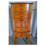 Worthington Oak Finish Jewelry Armoire