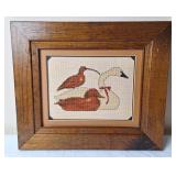 White Swan & Brown Ducks Cross Stitch Picture