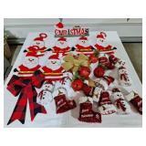 Felt Santa's, Tinsel Ornaments & Bows