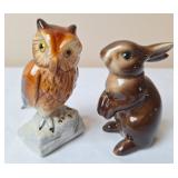 Goebel Owl and Rabbit Figurines