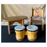 Rocking Chair, Stool and Bongo Drums