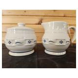 Longaberger Pottery Cream & Sugar