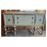 Buffet painted green & gold,